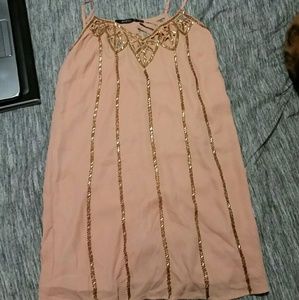 Peach Beaded Flapper Dress